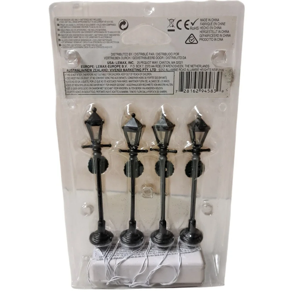 Lemax Village Collection Street Lamp Set of 4 Lights